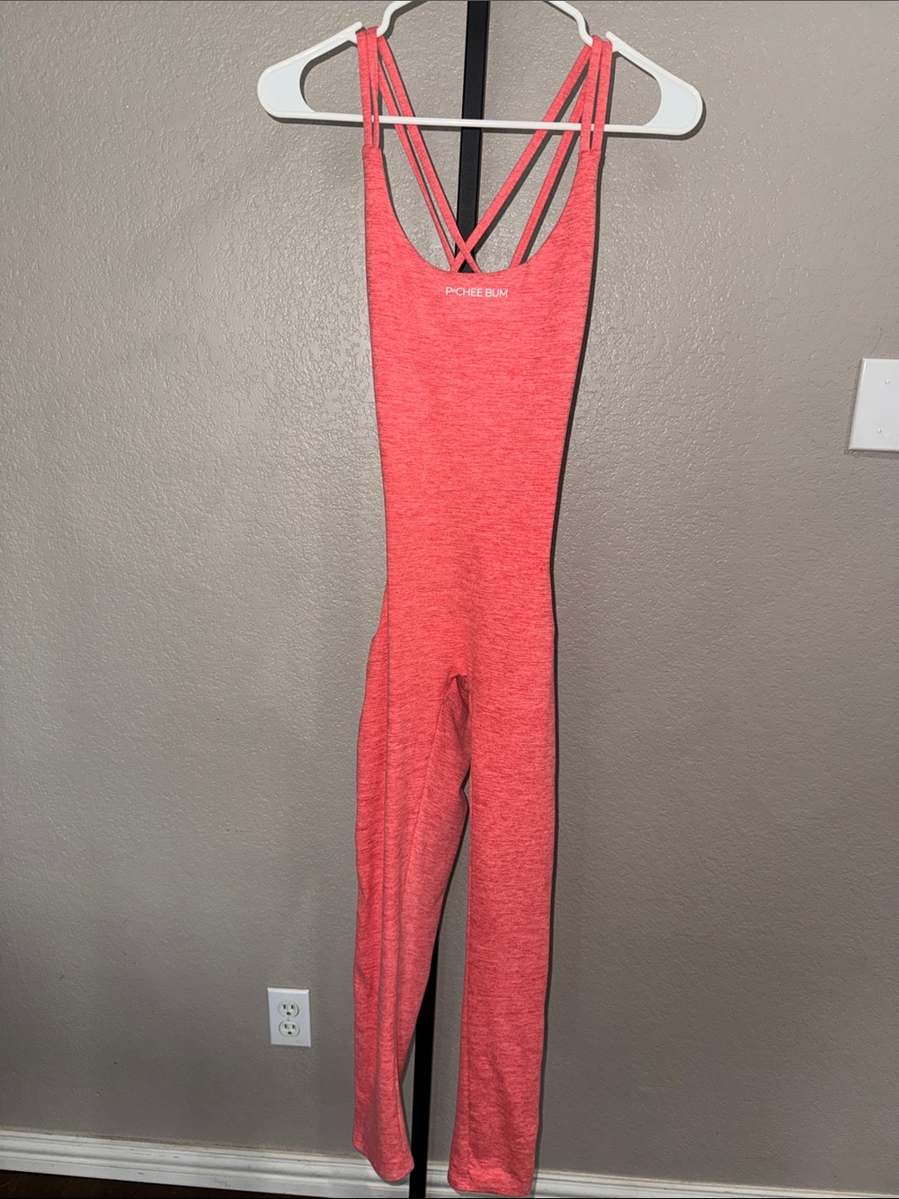 PChee Bum Coral Pink Strappy One-Piece Jumpsuit size large